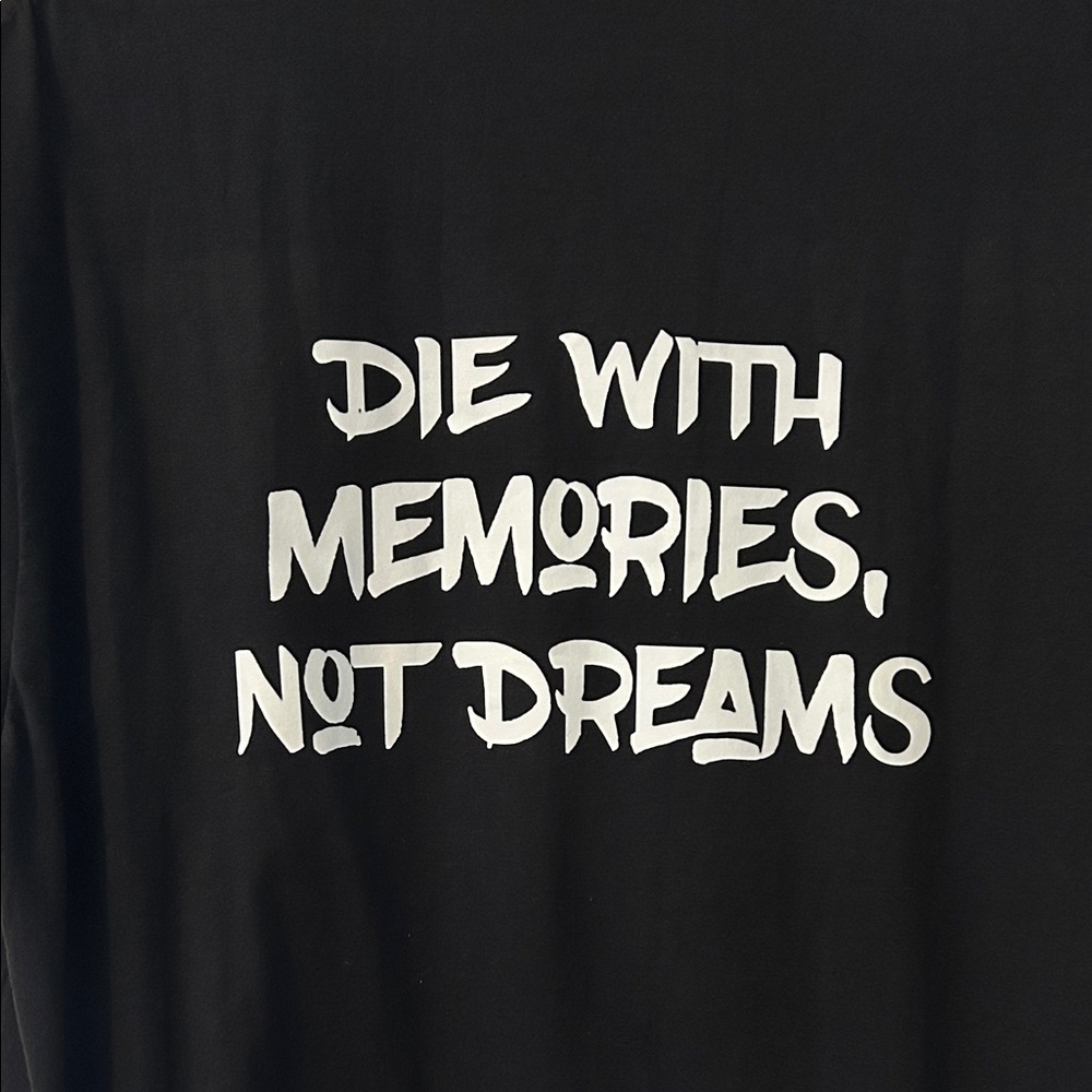 Black Graphic Tee with White Print
